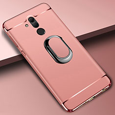 Coque Bumper Luxe Metal et Plastique Etui Housse avec Support Bague Anneau A01 pour Huawei Mate 20 Lite Or Rose