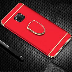 Coque Bumper Luxe Metal et Plastique Etui Housse avec Support Bague Anneau A01 pour Huawei Mate 20 Pro Rouge