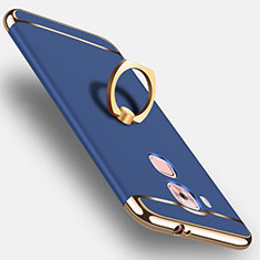 Coque Bumper Luxe Metal et Plastique Etui Housse avec Support Bague Anneau A01 pour Huawei Nova Plus Bleu