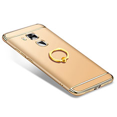 Coque Bumper Luxe Metal et Plastique Etui Housse avec Support Bague Anneau A01 pour Huawei Nova Plus Or