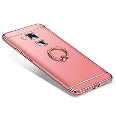 Coque Bumper Luxe Metal et Plastique Etui Housse avec Support Bague Anneau A01 pour Huawei Nova Plus Or Rose