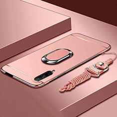 Coque Bumper Luxe Metal et Plastique Etui Housse avec Support Bague Anneau A01 pour Huawei P Smart Pro (2019) Or Rose