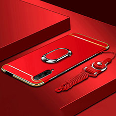 Coque Bumper Luxe Metal et Plastique Etui Housse avec Support Bague Anneau A01 pour Huawei P Smart Pro (2019) Rouge