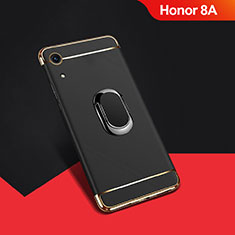 Coque Bumper Luxe Metal et Plastique Etui Housse avec Support Bague Anneau A01 pour Huawei Y6 Prime (2019) Noir