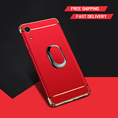 Coque Bumper Luxe Metal et Plastique Etui Housse avec Support Bague Anneau A01 pour Huawei Y6 Prime (2019) Rouge