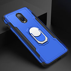 Coque Bumper Luxe Metal et Plastique Etui Housse avec Support Bague Anneau A01 pour OnePlus 6T Bleu