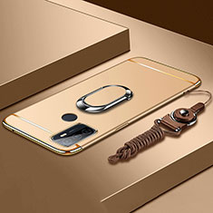 Coque Bumper Luxe Metal et Plastique Etui Housse avec Support Bague Anneau A01 pour Oppo A33 Or