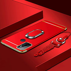 Coque Bumper Luxe Metal et Plastique Etui Housse avec Support Bague Anneau A01 pour Oppo A33 Rouge