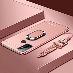 Coque Bumper Luxe Metal et Plastique Etui Housse avec Support Bague Anneau A01 pour Oppo A53 Or Rose