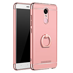 Coque Bumper Luxe Metal et Plastique Etui Housse avec Support Bague Anneau A01 pour Xiaomi Redmi Note 3 Pro Or Rose