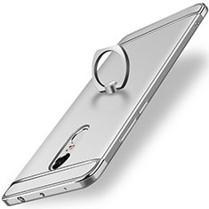 Coque Bumper Luxe Metal et Plastique Etui Housse avec Support Bague Anneau A01 pour Xiaomi Redmi Note 4 Argent