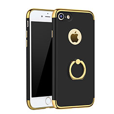 Coque Bumper Luxe Metal et Plastique Etui Housse avec Support Bague Anneau A02 pour Apple iPhone 8 Noir