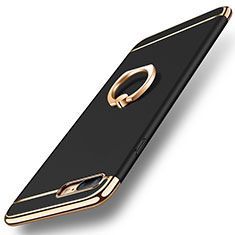 Coque Bumper Luxe Metal et Plastique Etui Housse avec Support Bague Anneau A06 pour Apple iPhone 7 Plus Noir