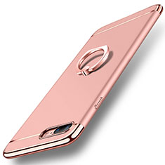 Coque Bumper Luxe Metal et Plastique Etui Housse avec Support Bague Anneau A06 pour Apple iPhone 7 Plus Or Rose