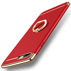 Coque Bumper Luxe Metal et Plastique Etui Housse avec Support Bague Anneau A06 pour Apple iPhone 7 Plus Rouge