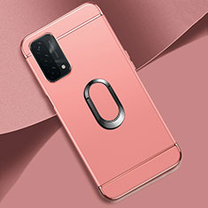 Coque Bumper Luxe Metal et Plastique Etui Housse avec Support Bague Anneau P02 pour OnePlus Nord N200 5G Or Rose