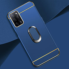 Coque Bumper Luxe Metal et Plastique Etui Housse avec Support Bague Anneau P02 pour Oppo A53s 5G Bleu