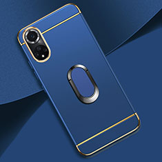 Coque Bumper Luxe Metal et Plastique Etui Housse avec Support Bague Anneau pour Huawei Nova 9 Bleu