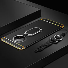 Coque Bumper Luxe Metal et Plastique Etui Housse avec Support Bague Anneau pour Xiaomi Redmi Note 9 5G Noir