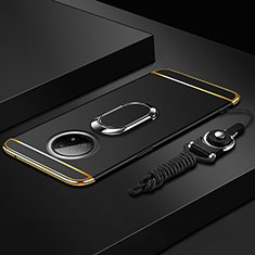 Coque Bumper Luxe Metal et Plastique Etui Housse avec Support Bague Anneau pour Xiaomi Redmi Note 9T 5G Noir