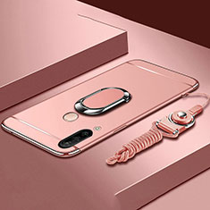 Coque Bumper Luxe Metal et Plastique Etui Housse avec Support Bague Anneau T01 pour Huawei Nova 4e Or Rose