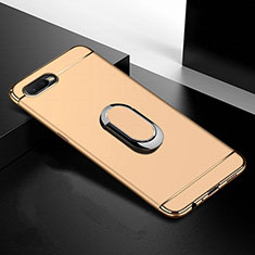 Coque Bumper Luxe Metal et Plastique Etui Housse avec Support Bague Anneau T01 pour Oppo R17 Neo Or