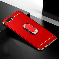 Coque Bumper Luxe Metal et Plastique Etui Housse avec Support Bague Anneau T01 pour Oppo R17 Neo Rouge