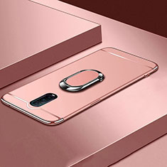 Coque Bumper Luxe Metal et Plastique Etui Housse avec Support Bague Anneau T01 pour Oppo RX17 Pro Or Rose