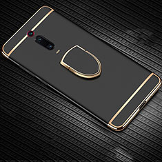 Coque Bumper Luxe Metal et Plastique Etui Housse avec Support Bague Anneau T01 pour Xiaomi Redmi K20 Noir