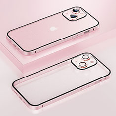 Coque Bumper Luxe Metal et Plastique Etui Housse Bling-Bling LF1 pour Apple iPhone 14 Or Rose
