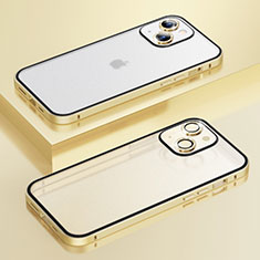 Coque Bumper Luxe Metal et Plastique Etui Housse Bling-Bling LF1 pour Apple iPhone 15 Plus Or