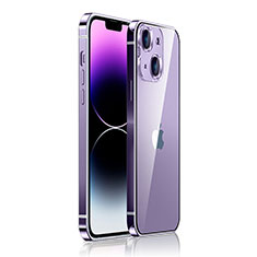 Coque Bumper Luxe Metal et Plastique Etui Housse JB1 pour Apple iPhone 14 Violet