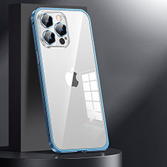 Coque Bumper Luxe Metal et Plastique Etui Housse JL1 pour Apple iPhone 15 Pro Bleu