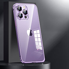 Coque Bumper Luxe Metal et Plastique Etui Housse JL1 pour Apple iPhone 15 Pro Max Violet