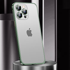 Coque Bumper Luxe Metal et Plastique Etui Housse JL2 pour Apple iPhone 13 Pro Max Vert