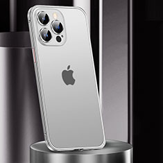 Coque Bumper Luxe Metal et Plastique Etui Housse JL2 pour Apple iPhone 14 Pro Max Argent