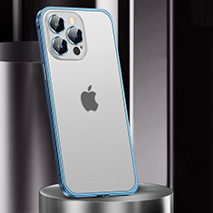 Coque Bumper Luxe Metal et Plastique Etui Housse JL2 pour Apple iPhone 14 Pro Max Bleu
