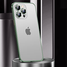 Coque Bumper Luxe Metal et Plastique Etui Housse JL2 pour Apple iPhone 14 Pro Max Vert