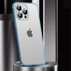 Coque Bumper Luxe Metal et Plastique Etui Housse JL2 pour Apple iPhone 15 Pro Max Bleu