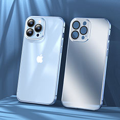 Coque Bumper Luxe Metal et Plastique Etui Housse LF1 pour Apple iPhone 13 Pro Max Bleu