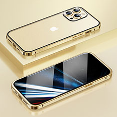 Coque Bumper Luxe Metal et Plastique Etui Housse LF4 pour Apple iPhone 13 Pro Max Or