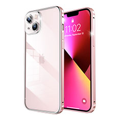 Coque Bumper Luxe Metal et Plastique Etui Housse LF5 pour Apple iPhone 13 Or Rose