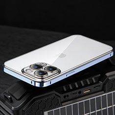 Coque Bumper Luxe Metal et Plastique Etui Housse LF5 pour Apple iPhone 13 Pro Bleu