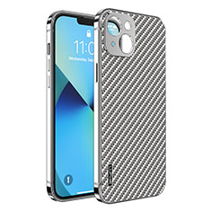 Coque Bumper Luxe Metal et Plastique Etui Housse LF6 pour Apple iPhone 13 Argent