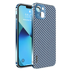 Coque Bumper Luxe Metal et Plastique Etui Housse LF6 pour Apple iPhone 13 Bleu