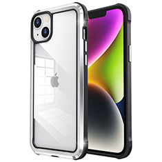 Coque Bumper Luxe Metal et Plastique Etui Housse LF6 pour Apple iPhone 14 Argent