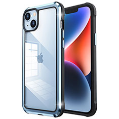 Coque Bumper Luxe Metal et Plastique Etui Housse LF6 pour Apple iPhone 14 Plus Bleu
