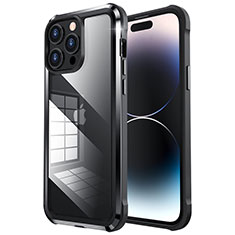 Coque Bumper Luxe Metal et Plastique Etui Housse LF6 pour Apple iPhone 14 Pro Max Noir