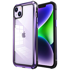 Coque Bumper Luxe Metal et Plastique Etui Housse LF6 pour Apple iPhone 14 Violet