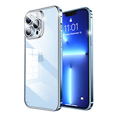 Coque Bumper Luxe Metal et Plastique Etui Housse LF7 pour Apple iPhone 13 Pro Bleu